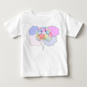 T-shirt Pour Bébé Balloons Pastel dans les nuages T-shirt bébé