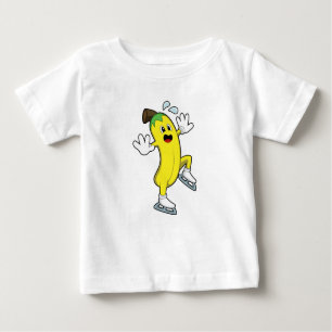 T-shirt Pour Bébé Banane au patinage sur glace avec patins sur glace
