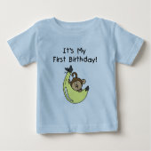 T-shirt Pour Bébé Banane - Petit Singe 1er Anniversaire (Devant)