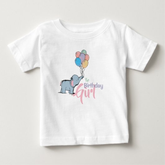T-shirt Pour Bébé Bande de ballons dessinés par Elephant Pastel pour (Devant)