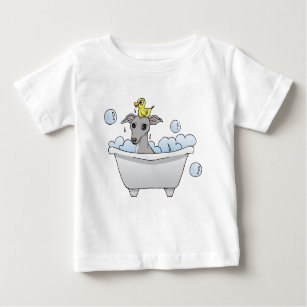 T-shirt Pour Bébé Bande dessinée de chien de lévrier, temps de Bath