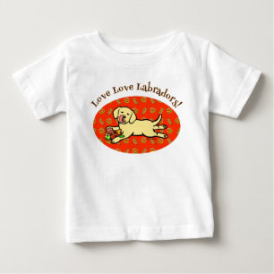 T-shirt Pour Bébé Bande dessinée jaune innocente de chiot de