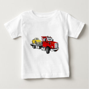 T-shirt Pour Bébé Bande dessinée rouge de lit plat de dépanneuse