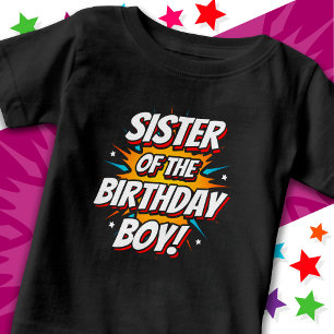 T-shirt Pour Bébé Bandes dessinées de fête de super-héros Sœur du ga