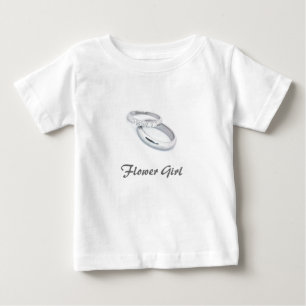 T-shirt Pour Bébé Bandes Mariages Flower Girl/Silver