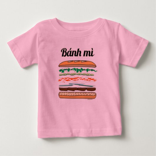 T-shirt Pour Bébé Banh Mi sandwich vietnamien baguette de pain franç (Devant)