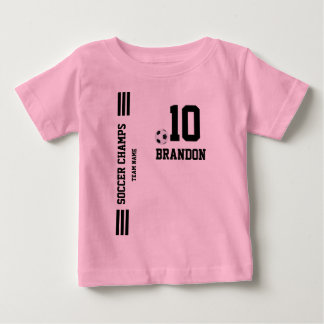 T-shirt Pour Bébé bannière de football rose noir personnalisées joue