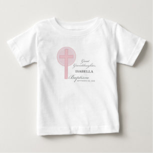 T-shirt Pour Bébé Baptême Grande Petite-Fille Dentelle Rose Personna