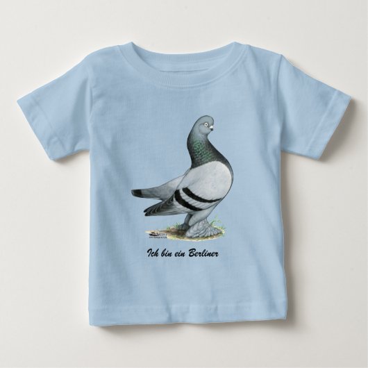 T-shirt Pour Bébé Barre Bleue Berliner Tumbler Pigeon (Devant)