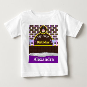 T-shirt Pour Bébé Barre de chocolat personnalisée Anniversaire