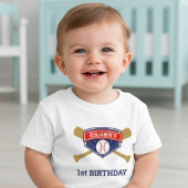 T-shirt Pour Bébé Baseball 1er anniversaire