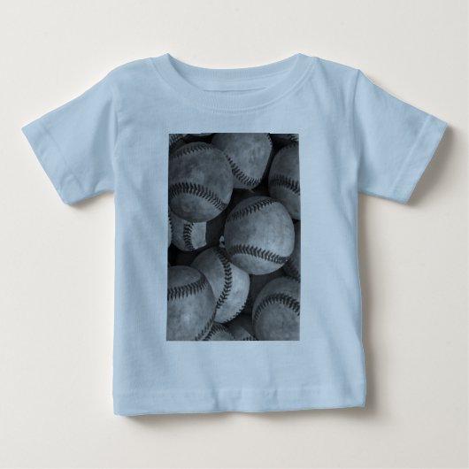 T-shirt Pour Bébé Baseball noir et blanc (Devant)