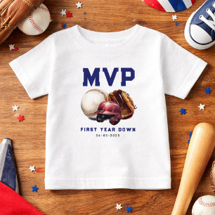 T-shirt Pour Bébé Baseball Première Année 1er Anniversaire