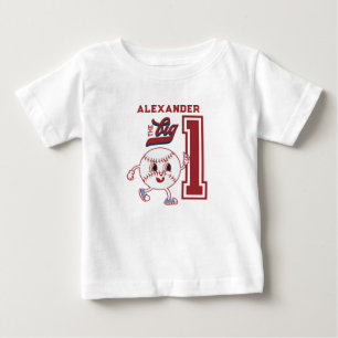 T-shirt Pour Bébé Baseball Recrue de l'Année Premier Anniversaire