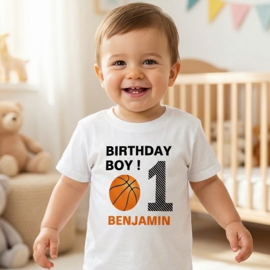 T-shirt Pour Bébé Basket-ball 1er anniversaire fête