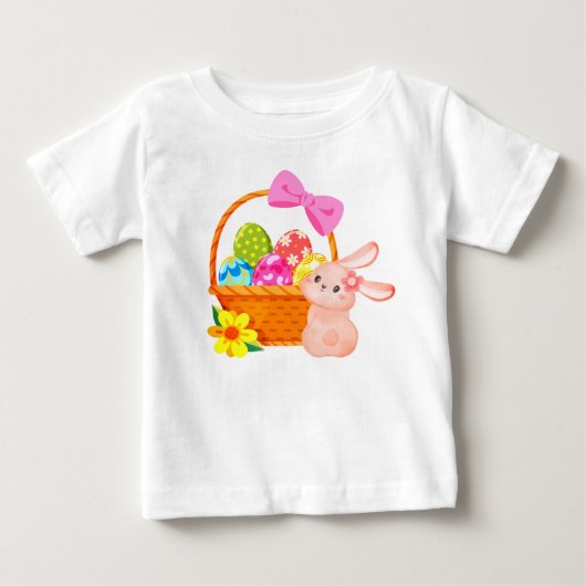 T-shirt Pour Bébé Basket de Pâques simple doux (Devant)