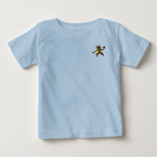 T-shirt Pour Bébé Basketball Frog bébé chemise bleu clair poche