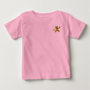 T-shirt Pour Bébé Basketball Frog bébé chemise rose poche