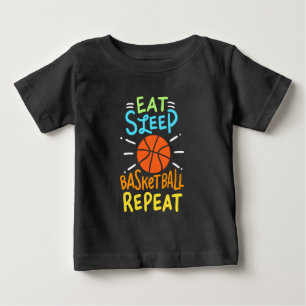 T-shirt Pour Bébé Basketball - Manger Dormir Basketball Répéter