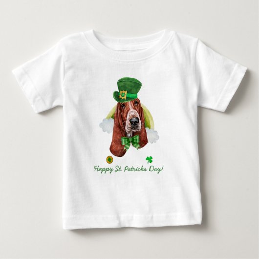 T-shirt Pour Bébé Basset Hound Gold St. Patricks Day (Devant)