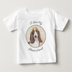T-shirt Pour Bébé Basset Hound Peinture - Cute Original Chien Art