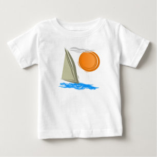 T-shirt Pour Bébé Bateau à voile et soleil