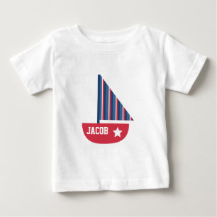 T-shirt Pour Bébé Bateau à voile mignon marin pour bébé garçon
