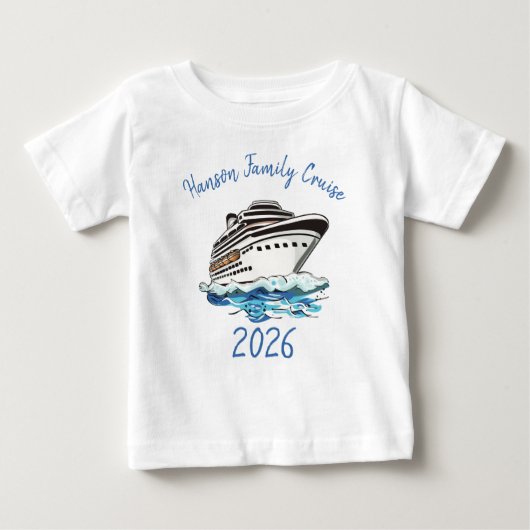 T-shirt Pour Bébé Bateau de croisière personnalisé (Devant)