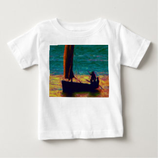 T-shirt Pour Bébé Bateau marin paisible nager Destin de plongée