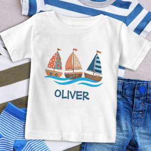 T-shirt Pour Bébé Bateaux À Voiles Nautiques