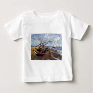 T-shirt Pour Bébé Bateaux de pêche sur la plage