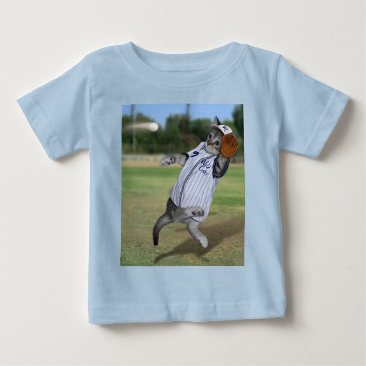 T-shirt Pour Bébé Bateaux sauvages de baseball Kitten (Devant)
