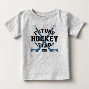 T-shirt Pour Bébé Bâtons de hockey Bébé Futur Hockey Star Blue Hocke