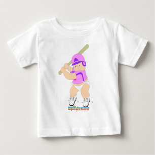 T-shirt Pour Bébé Batteur de baseball Baby Girl