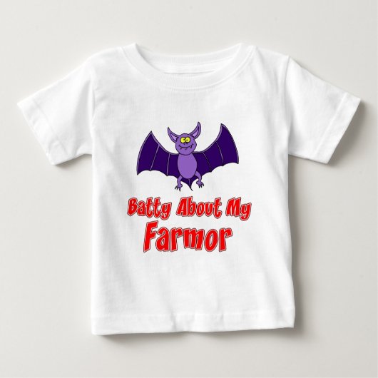 T-shirt Pour Bébé Batty à propos de ma ferme (Devant)