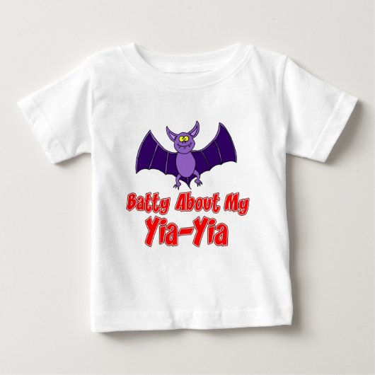 T-shirt Pour Bébé Batty Sur Mon Yia-Yia (Devant)