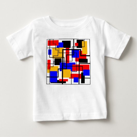 T-shirt Pour Bébé Bauhaus Rectangles et lignes - Blanc (Devant)