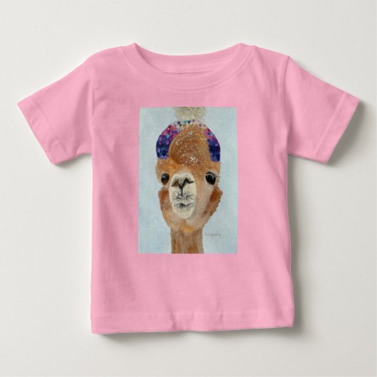 T-shirt Pour Bébé Beanie Llama (Devant)