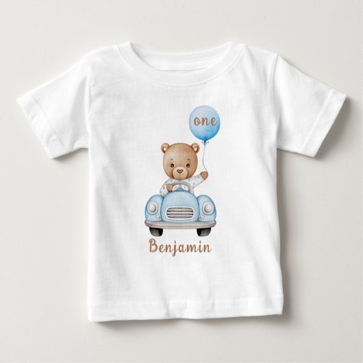 T-shirt Pour Bébé Bear en peluche mignonne avec ballon 1er anniversa (Devant)