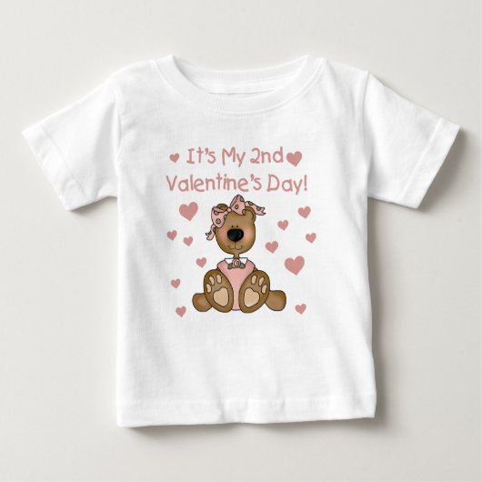 T-shirt Pour Bébé Bear Girl 2e Saint Valentin (Devant)