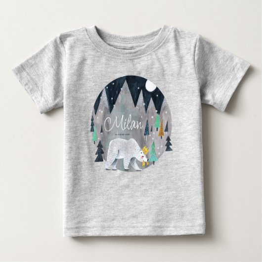 T-shirt Pour Bébé Bear polaire mignonne hiver (Devant)
