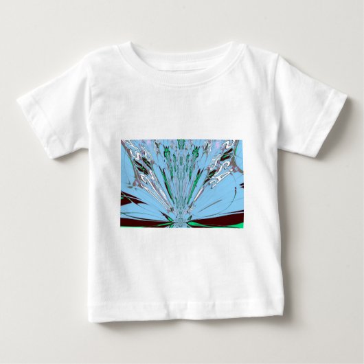 T-shirt Pour Bébé Beau Aqua Bleu Extraordinaire Motif Art Floral (Devant)
