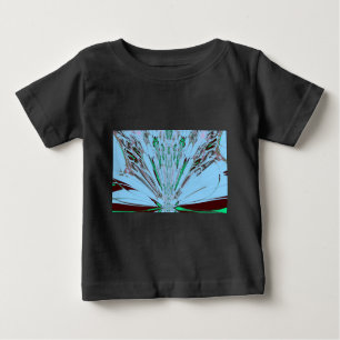 T-shirt Pour Bébé Beau Aqua Bleu Extraordinaire Motif Art Floral