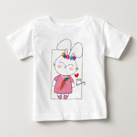 T-shirt Pour Bébé Beau bébé lapin (Devant)