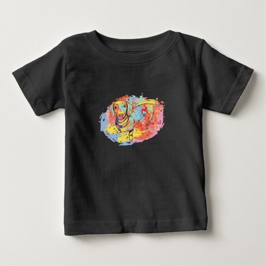 T-shirt Pour Bébé Beau chien teckel (Devant)