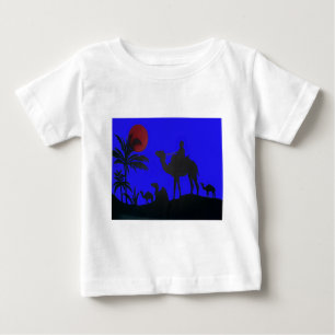T-shirt Pour Bébé Beau Extraordinaire Sunset Camel Safari Art Imprim