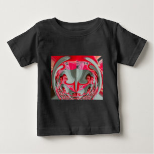 T-shirt Pour Bébé beau motif géométrique gris cendré rouge design AR