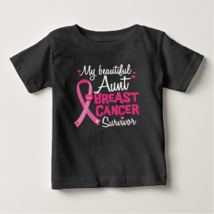 T-shirt Pour Bébé Beau neveu de nièce de survivante de tante cancer