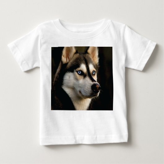 T-shirt Pour Bébé Beau Oreiller Husky Lrow (Devant)