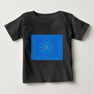 T-shirt Pour Bébé Beau Royal Blue Mandala Art Imprimer